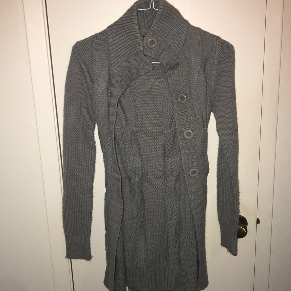 Gray sweater cardigan